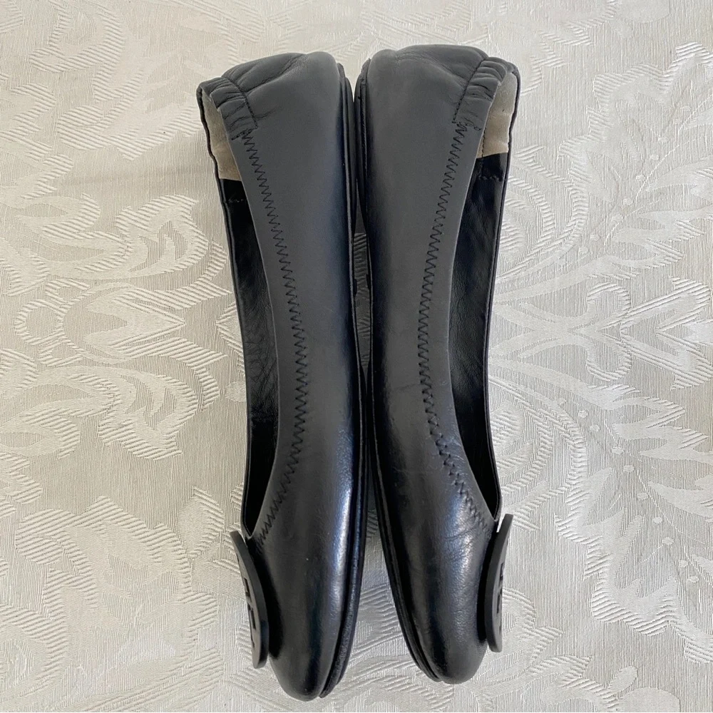 Tory Burch black leather Claire Ballet Flat